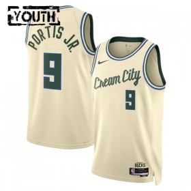 Barn Milwaukee Bucks Tröja Bobby Portis JR Nike 2025-26 City Edition Vit Swingman